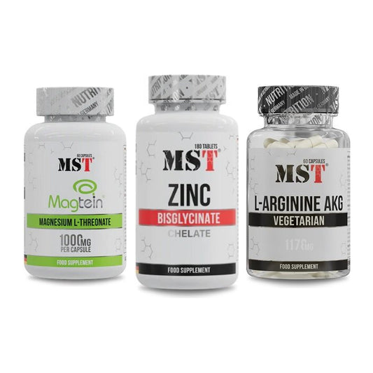 Ausdauer-Set: MST Magnesium + MST Zinc Chelate + MST Arginin AAKG – alle enthaltenen Artikel