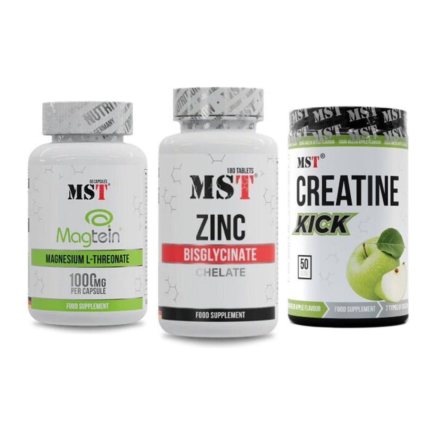 Ausdauer-Set: MST Magnesium + MST Zinc Chelate + MST Creatine – alle enthaltenen Artikel