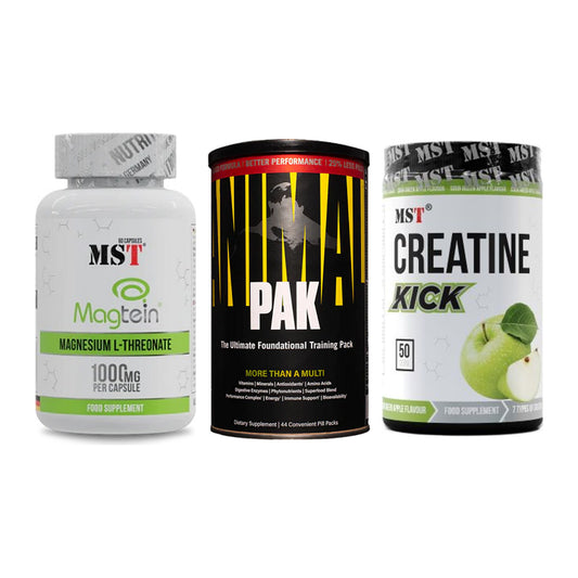 Ausdauer-Set: MST Magnesium + Universal Animal + MST Creatine – alle enthaltenen Artikel