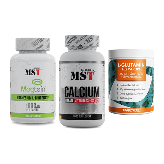 Ausdauer-Set: MST Magnesium + MST Calcium + ProFuel Glutamin – alle enthaltenen Artikel