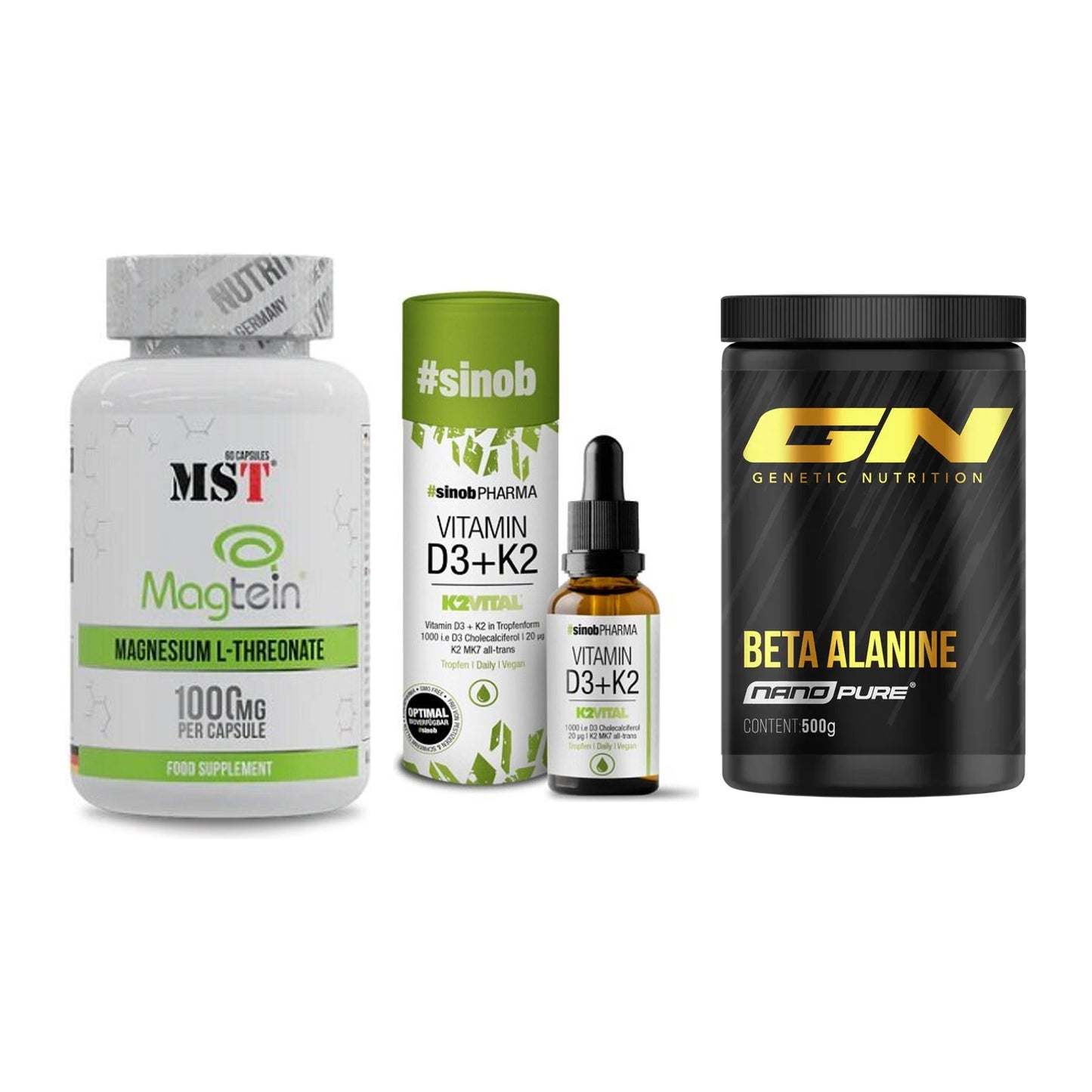 Ausdauer-Set: MST Magnesium + Sinob Vitamin D3 + GN Nano Beta – alle enthaltenen Artikel