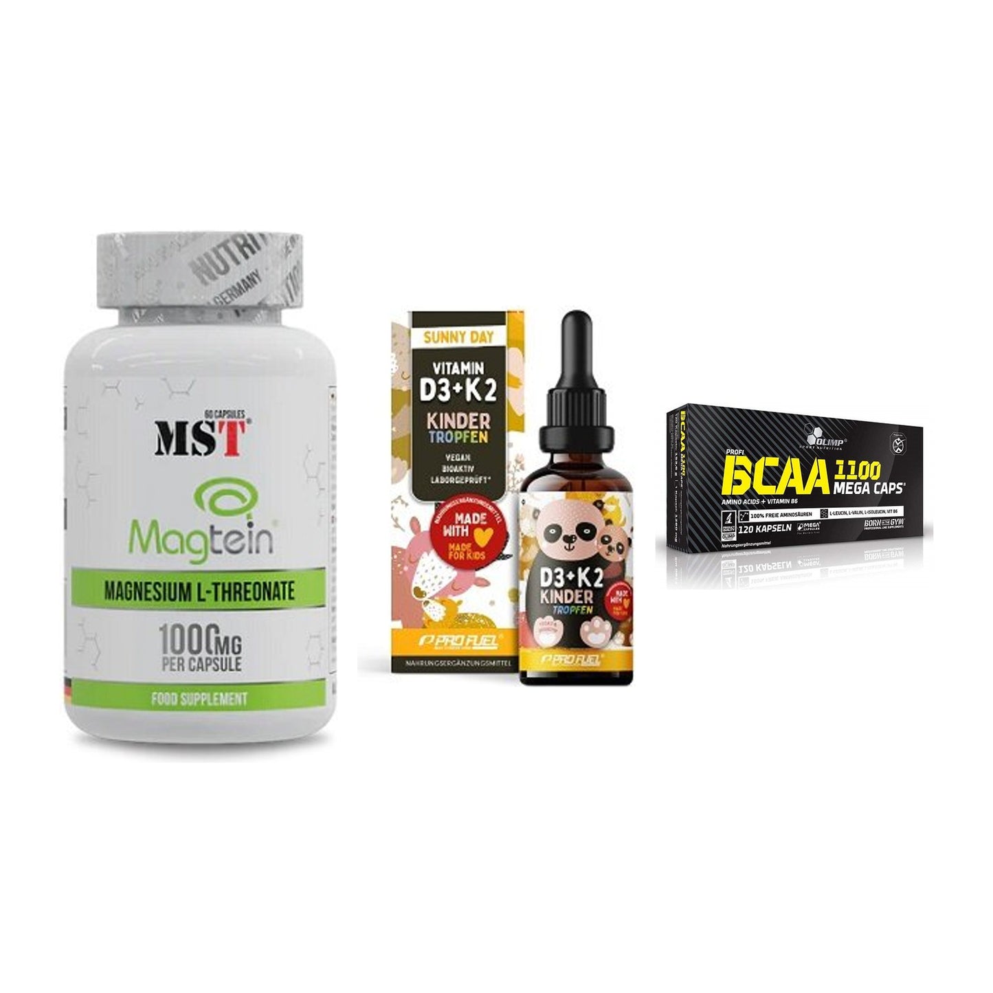 Ausdauer-Set: MST Magnesium + ProFuel VITAMIN + Olimp BCAA Mega – alle enthaltenen Artikel