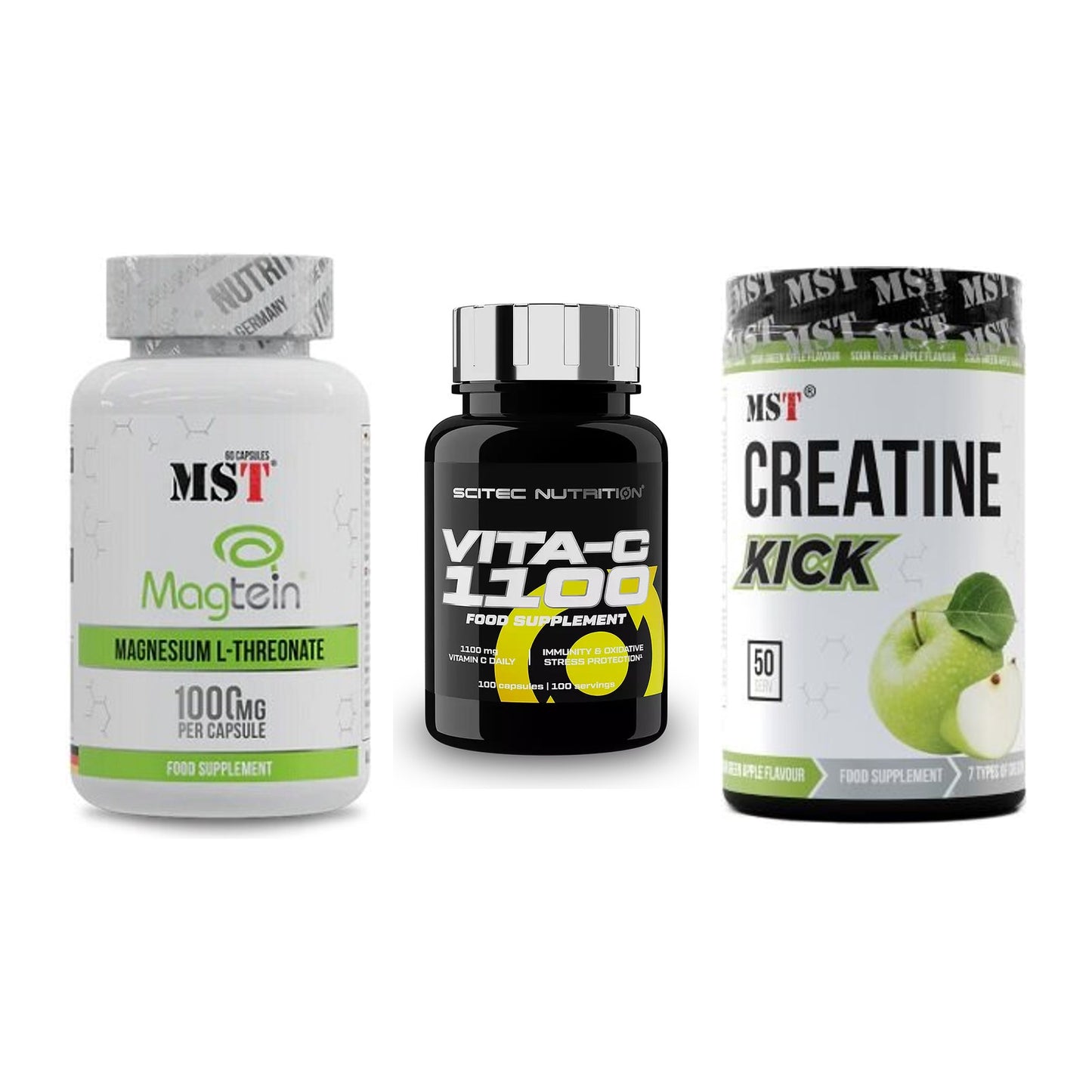 Ausdauer-Set: MST Magnesium + Scitec Vitamin C + MST Creatine – alle enthaltenen Artikel