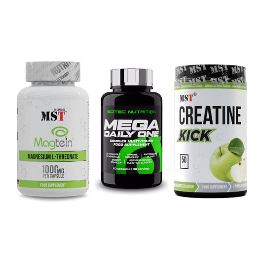 Ausdauer-Set: MST Magnesium + Scitec Mega + MST Creatine – alle enthaltenen Artikel