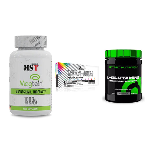 Ausdauer-Set: MST Magnesium + Olimp Vita-Min + Scitec L-Glutami – alle enthaltenen Artikel