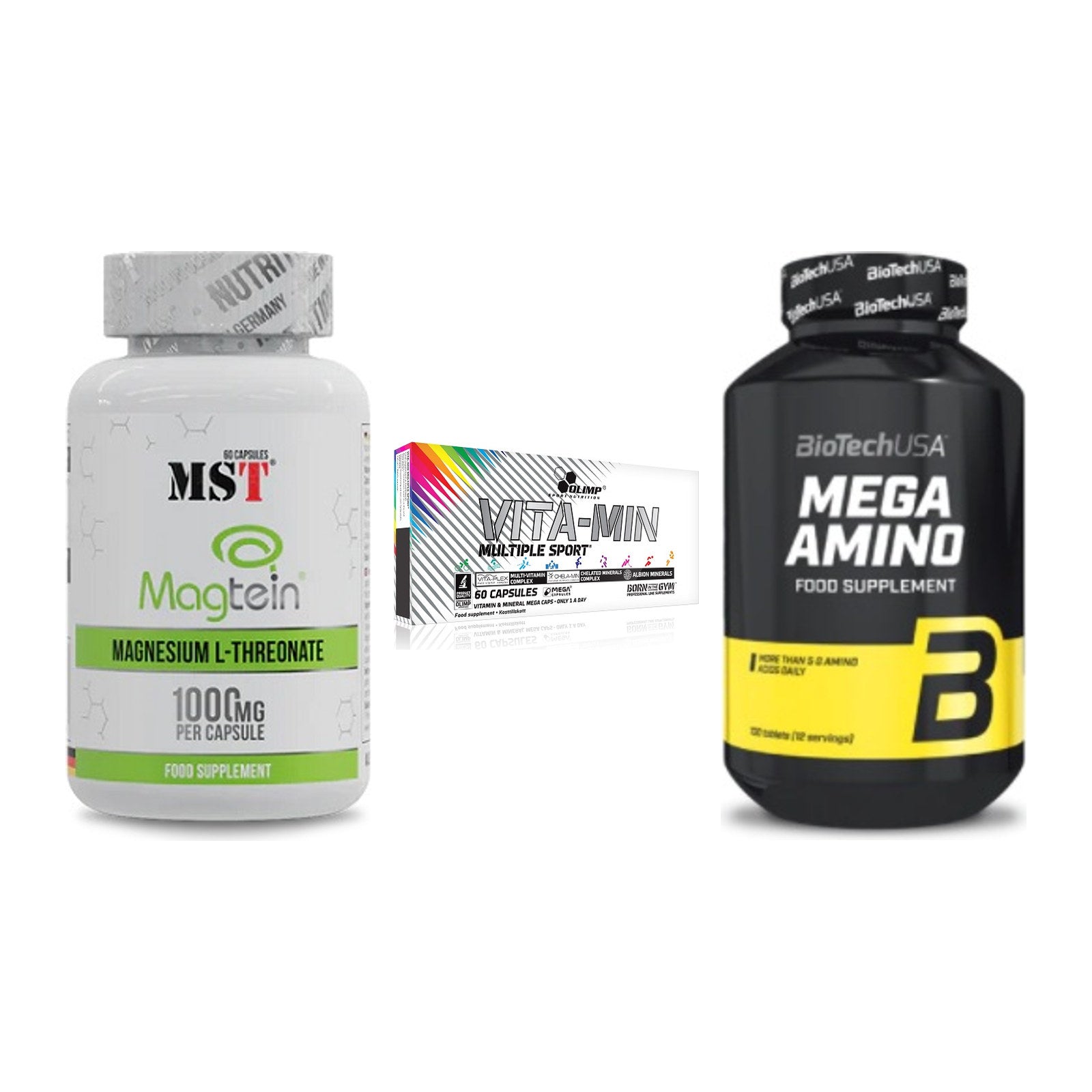 Ausdauer-Set: MST Magnesium + Olimp Vita-Min + BioTech Mega – alle enthaltenen Artikel