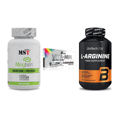 Ausdauer-Set: MST Magnesium + Olimp Vita-Min + BioTech L-Argini – alle enthaltenen Artikel
