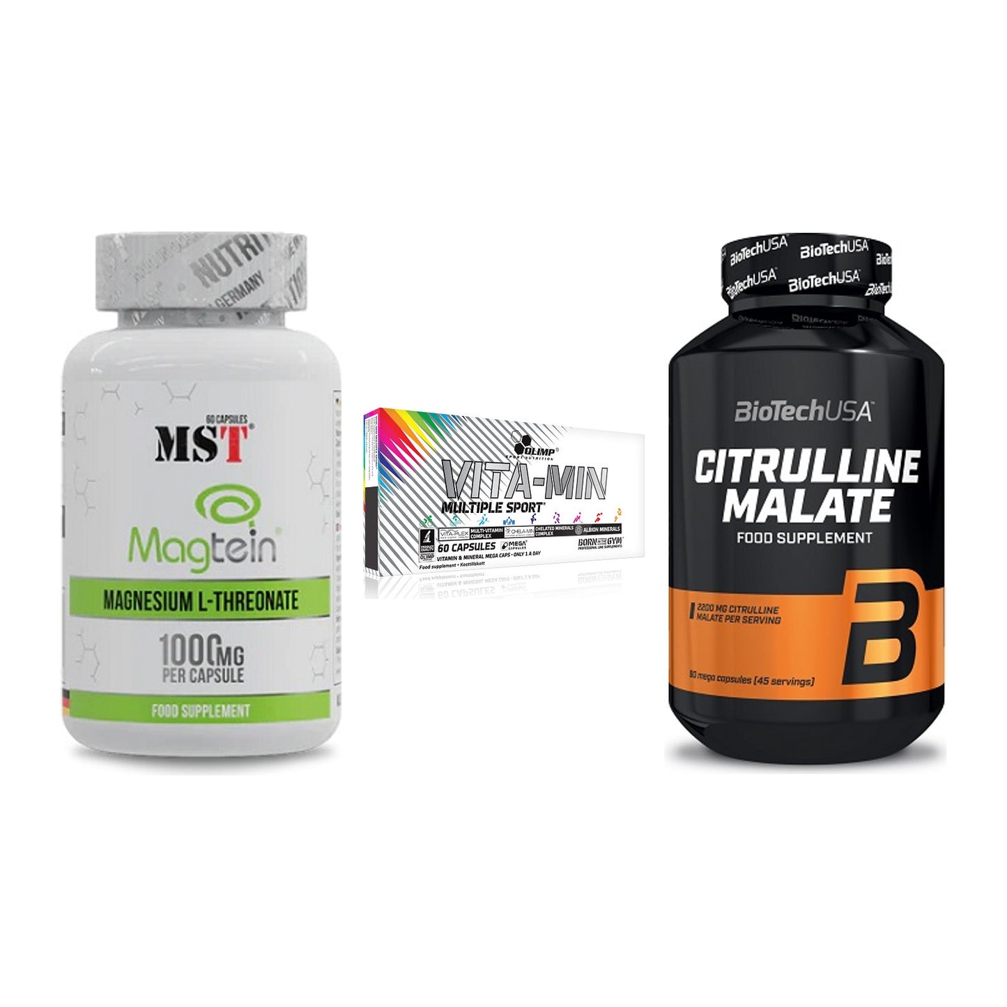 Ausdauer-Set: MST Magnesium + Olimp Vita-Min + BioTech Citrulli – alle enthaltenen Artikel