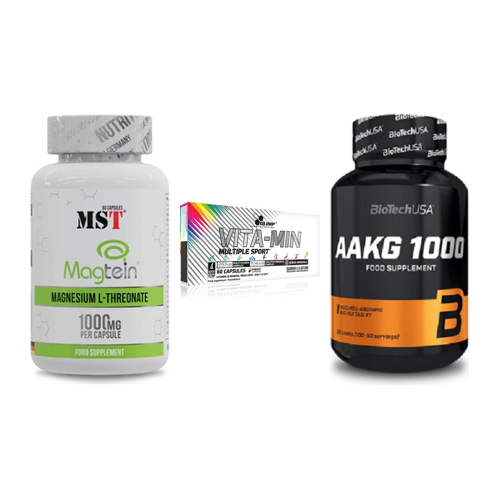 Ausdauer-Set: MST Magnesium + Olimp Vita-Min + BioTech AAKG – alle enthaltenen Artikel
