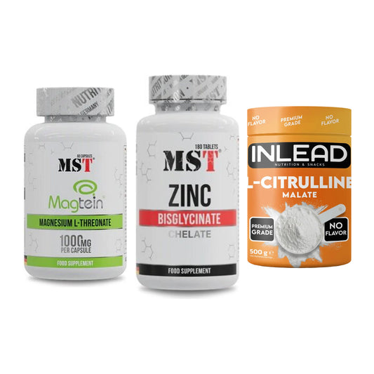 Ausdauer-Set: MST Magnesium + MST Zinc Chelate + INLEAD L-Citrull – alle enthaltenen Artikel