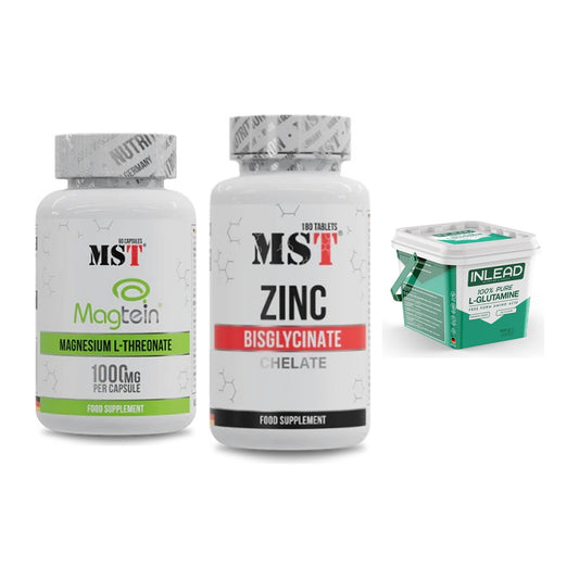 Ausdauer-Set: MST Magnesium + MST Zinc Chelate + INLEAD L-Glutami – alle enthaltenen Artikel