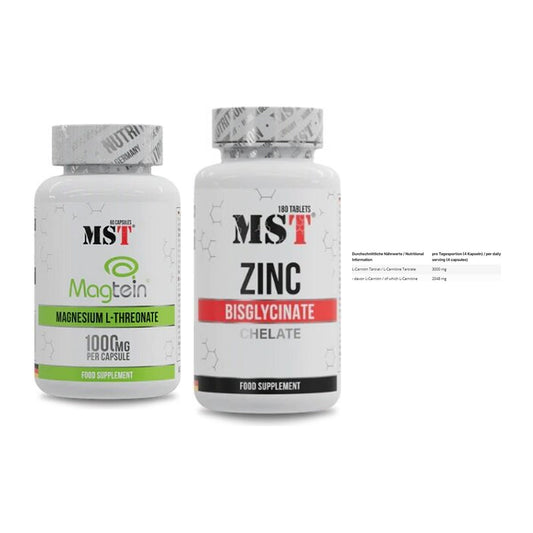 Ausdauer-Set: MST Magnesium + MST Zinc Chelate + INLEAD L-Carniti – alle enthaltenen Artikel