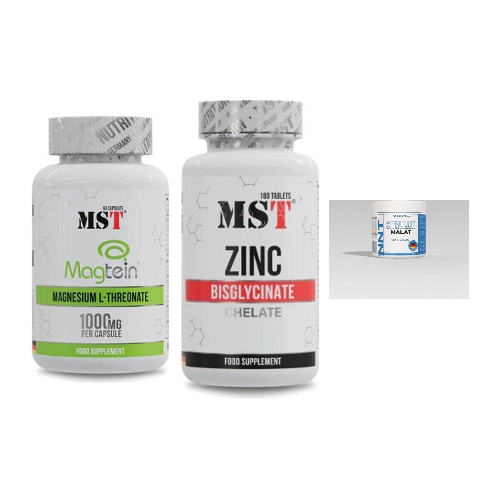 Ausdauer-Set: MST Magnesium + MST Zinc Chelate + NNT Citrullin – alle enthaltenen Artikel
