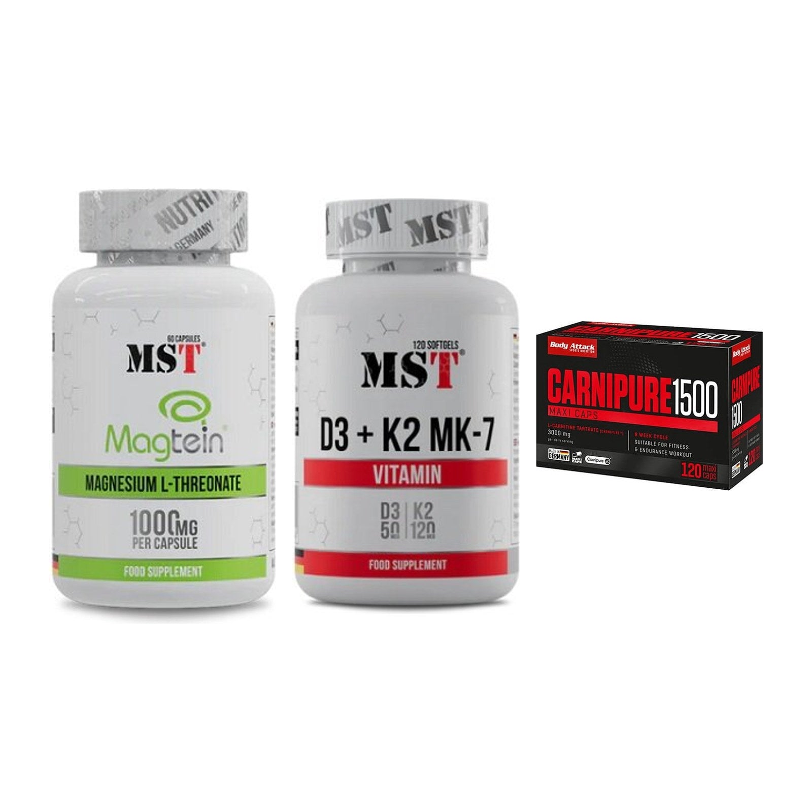 Ausdauer-Set: MST Magnesium + MST Vitamin D3 + Body Attack – alle enthaltenen Artikel