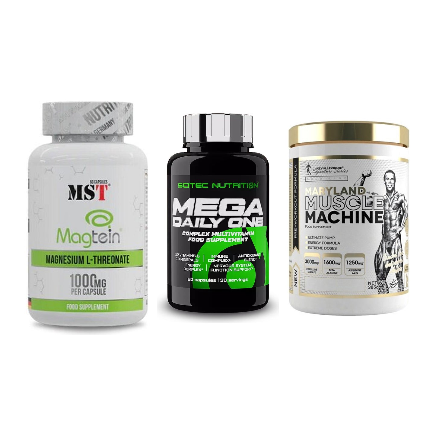 Ausdauer-Set: MST Magnesium + Scitec Mega + Kevin Levrone – alle enthaltenen Artikel
