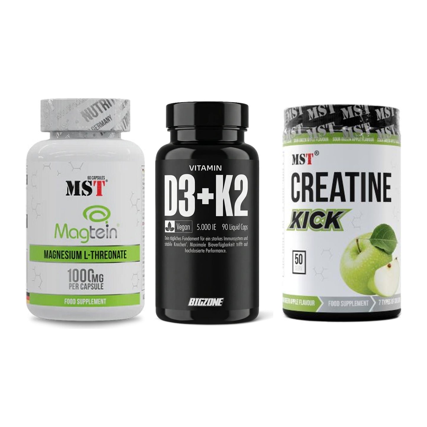 Ausdauer-Set: MST Magnesium + Big Zone Vitamin + MST Creatine – alle enthaltenen Artikel