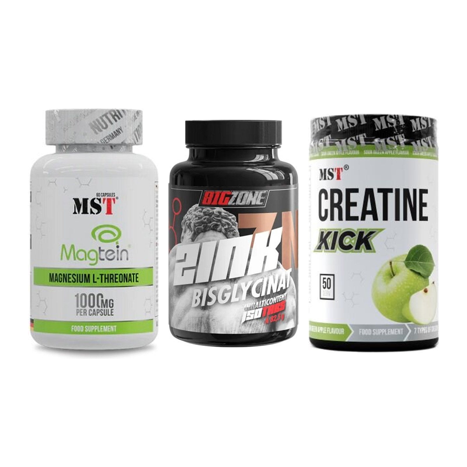 Ausdauer-Set: MST Magnesium + Big Zone Zink + MST Creatine – alle enthaltenen Artikel