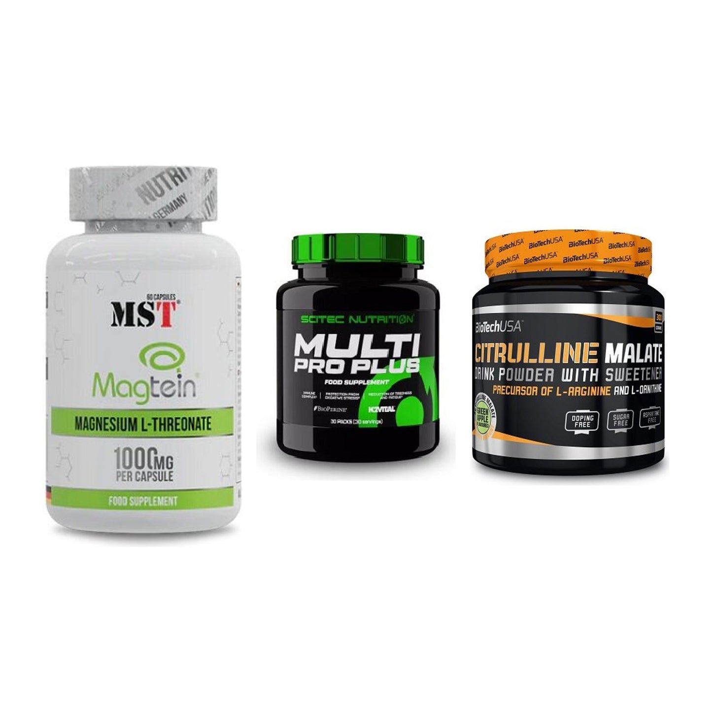 Ausdauer-Set: MST Magnesium + Scitec Multi Pro + BioTech Citrulli – alle enthaltenen Artikel