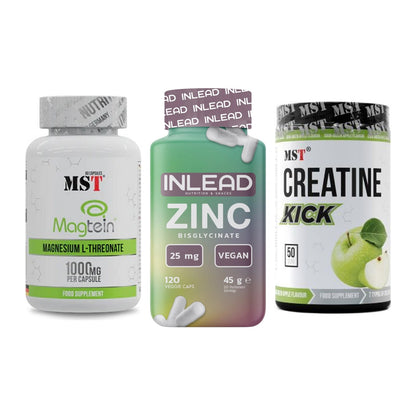 Ausdauer-Set: MST Magnesium + INLEAD Zink + MST Creatine – alle enthaltenen Artikel