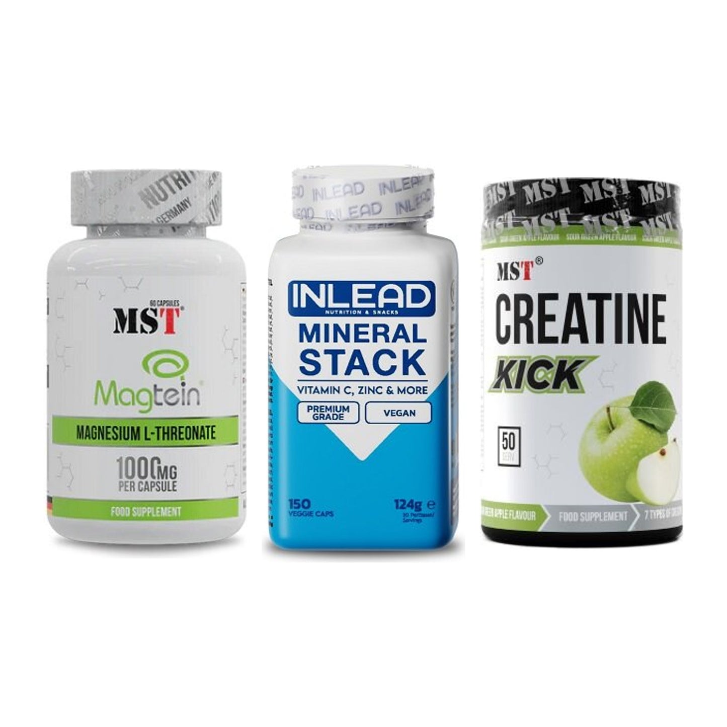 Ausdauer-Set: MST Magnesium + INLEAD Mineral + MST Creatine – alle enthaltenen Artikel