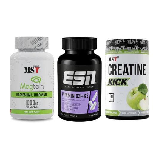 Ausdauer-Set: MST Magnesium + ESN Vitamin D3 + MST Creatine – alle enthaltenen Artikel