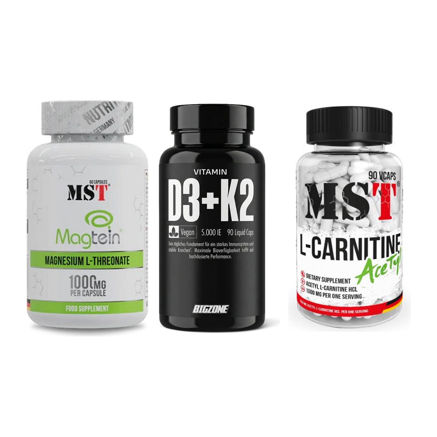 Ausdauer-Set: MST Magnesium + Big Zone Vitamin + MST L-Carnitine – alle enthaltenen Artikel