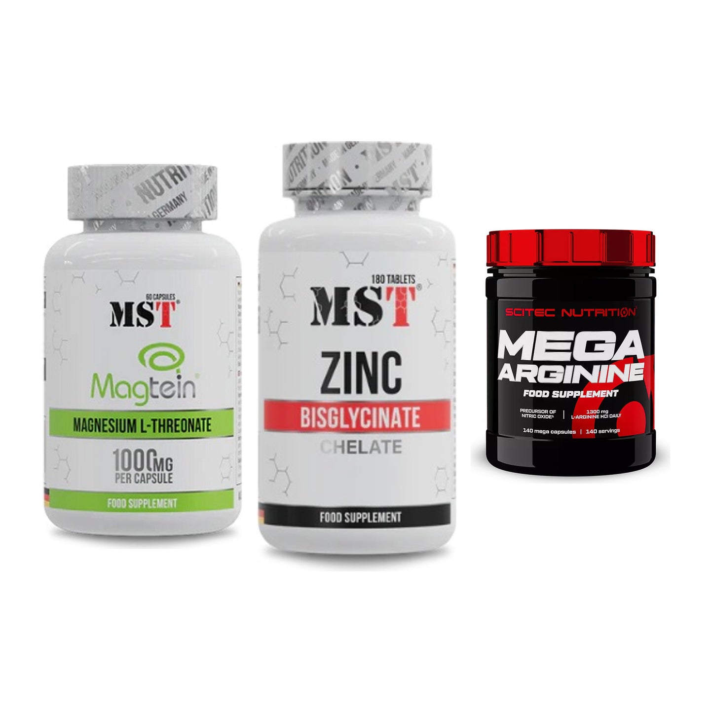 Ausdauer-Set: MST Magnesium + MST Zinc Chelate + Scitec Mega – alle enthaltenen Artikel