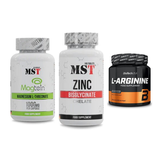 Ausdauer-Set: MST Magnesium + MST Zinc Chelate + BioTech L-Argini – alle enthaltenen Artikel