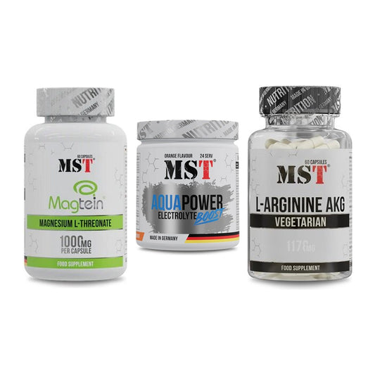 Ausdauer-Set: MST Magnesium + MST Aqua Power + MST Arginin AAKG – alle enthaltenen Artikel