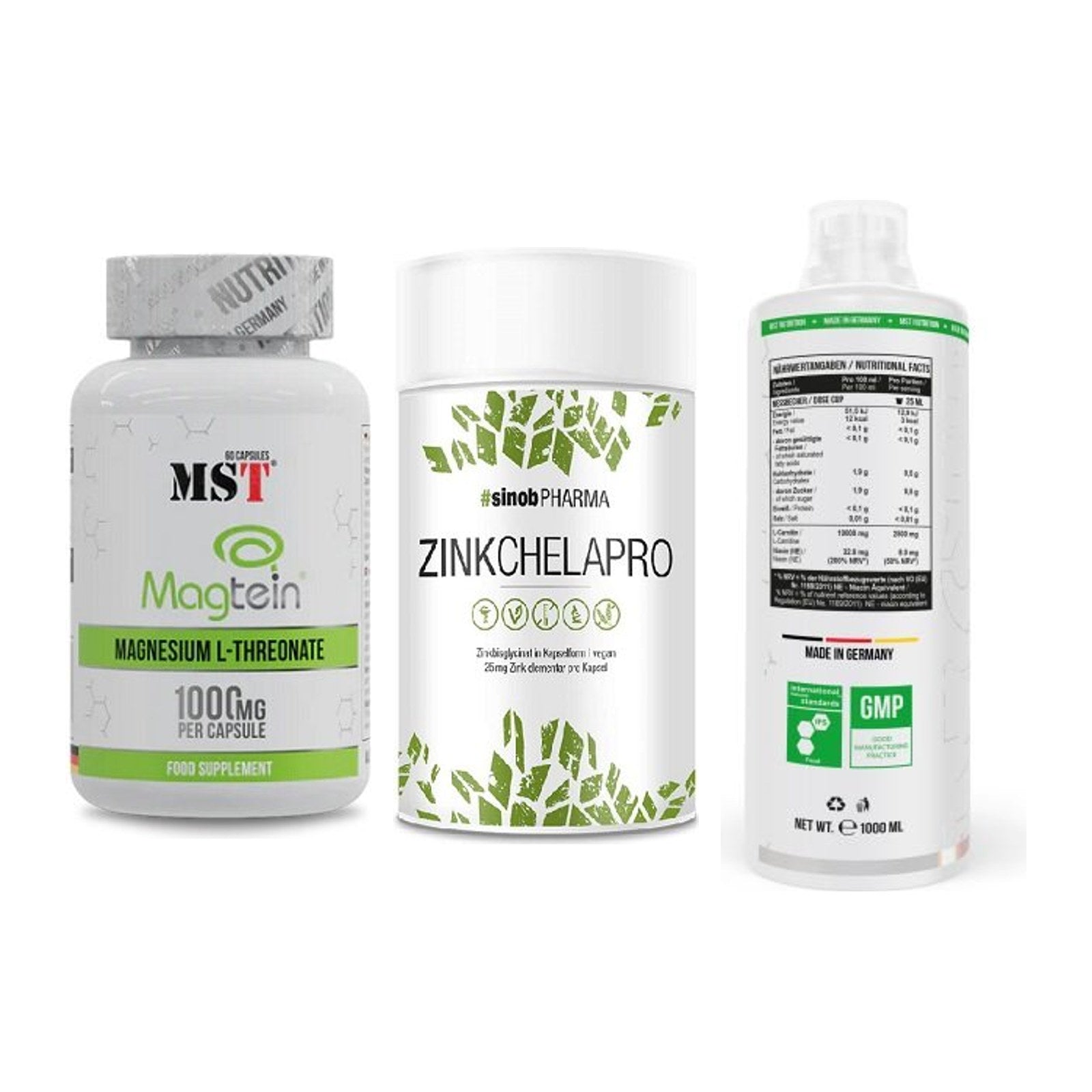Ausdauer-Set: MST Magnesium + Sinob Zink + MST L-Carnitine – alle enthaltenen Artikel