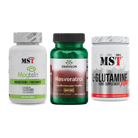 Ausdauer-Set: MST Magnesium + Swanson Resverat + MST Glutamine – alle enthaltenen Artikel