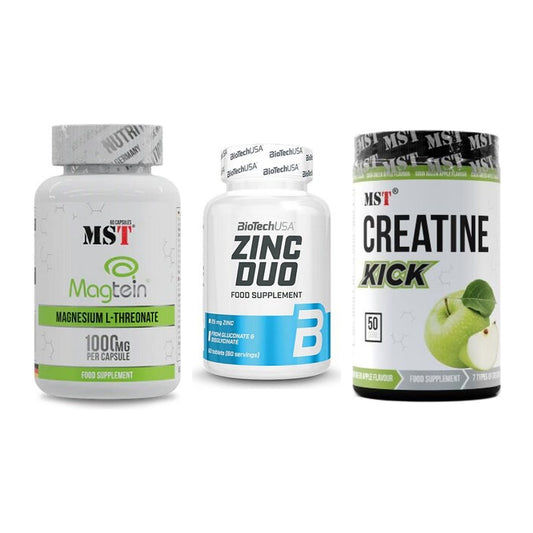Ausdauer-Set: MST Magnesium + BioTech Zinc Duo + MST Creatine – alle enthaltenen Artikel