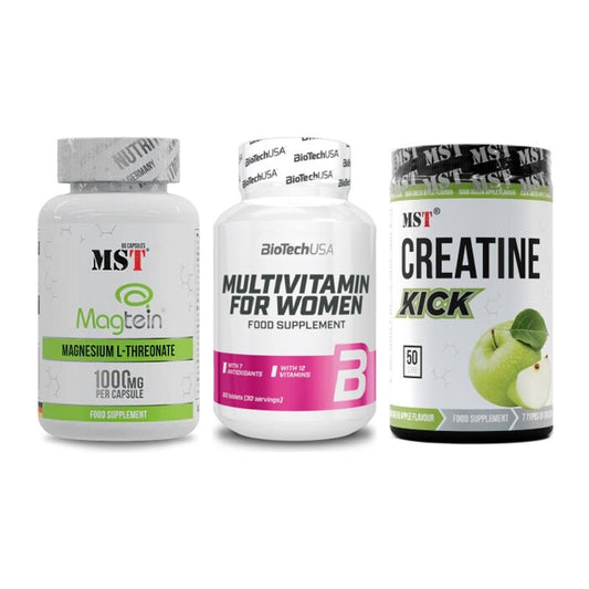 Ausdauer-Set: MST Magnesium + BioTech Multivit + MST Creatine – alle enthaltenen Artikel