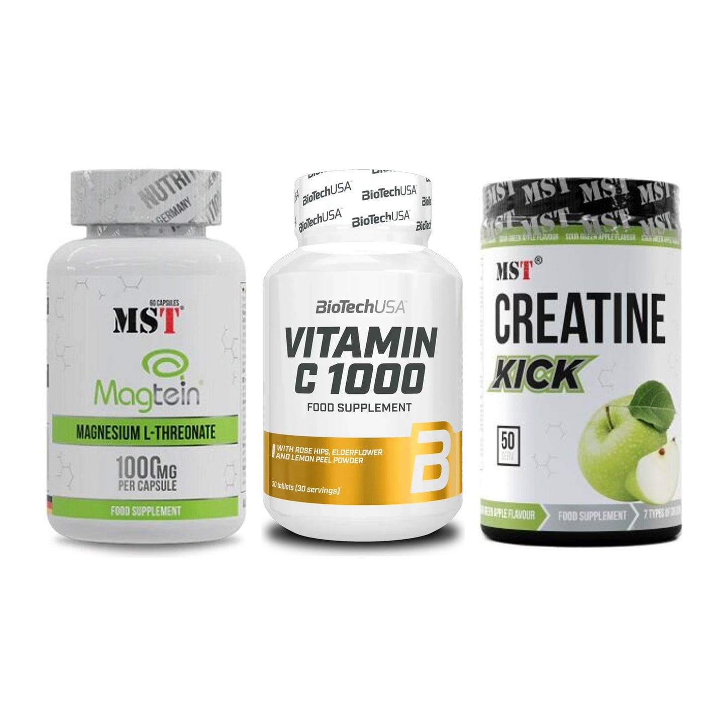 Ausdauer-Set: MST Magnesium + BioTech Vitamin + MST Creatine – alle enthaltenen Artikel