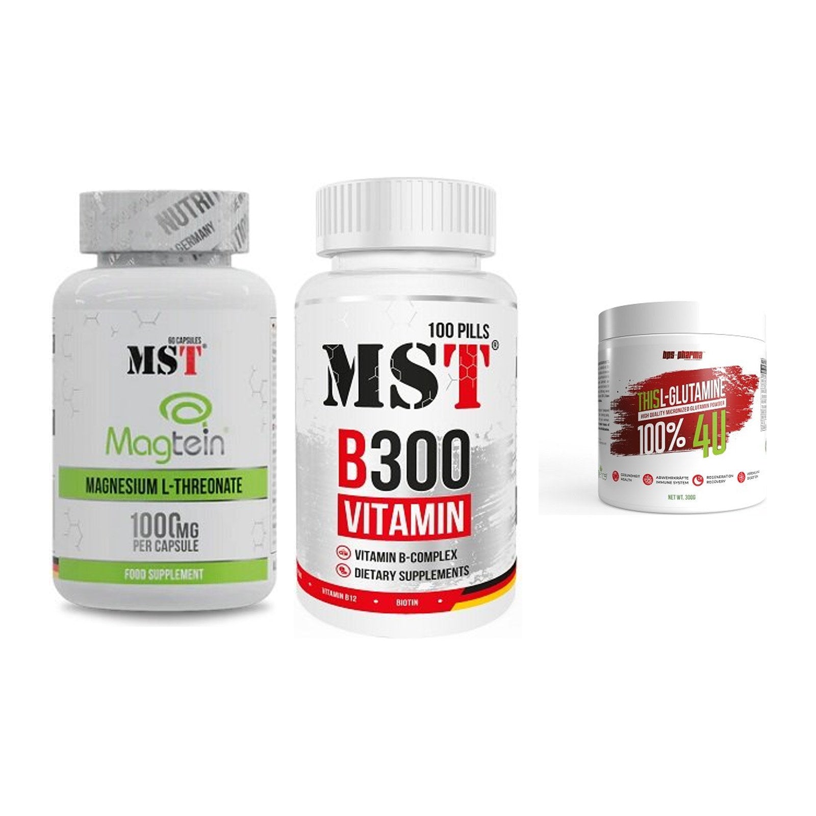 Ausdauer-Set: MST Magnesium + MST B300 B-Compl + BPS-Pharma This – alle enthaltenen Artikel