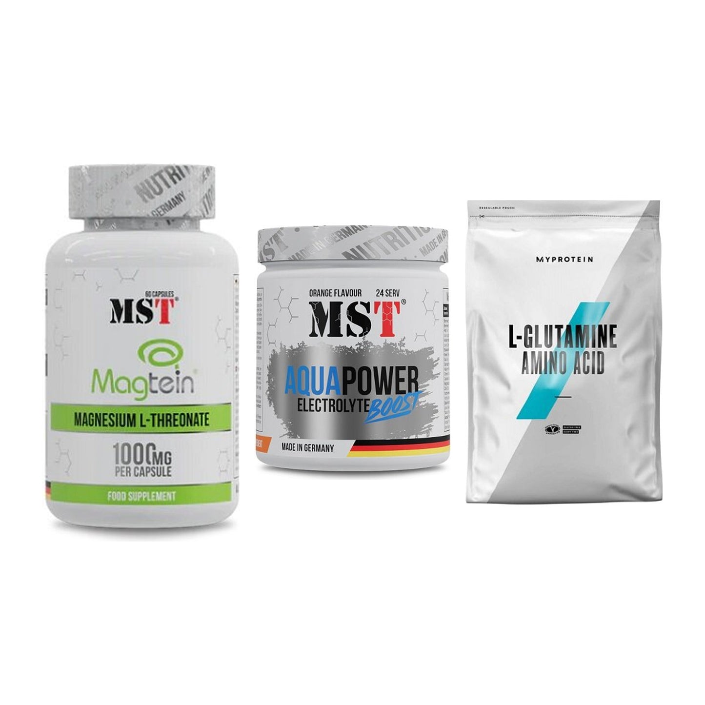 Ausdauer-Set: MST Magnesium + MST Aqua Power + MyProtein – alle enthaltenen Artikel