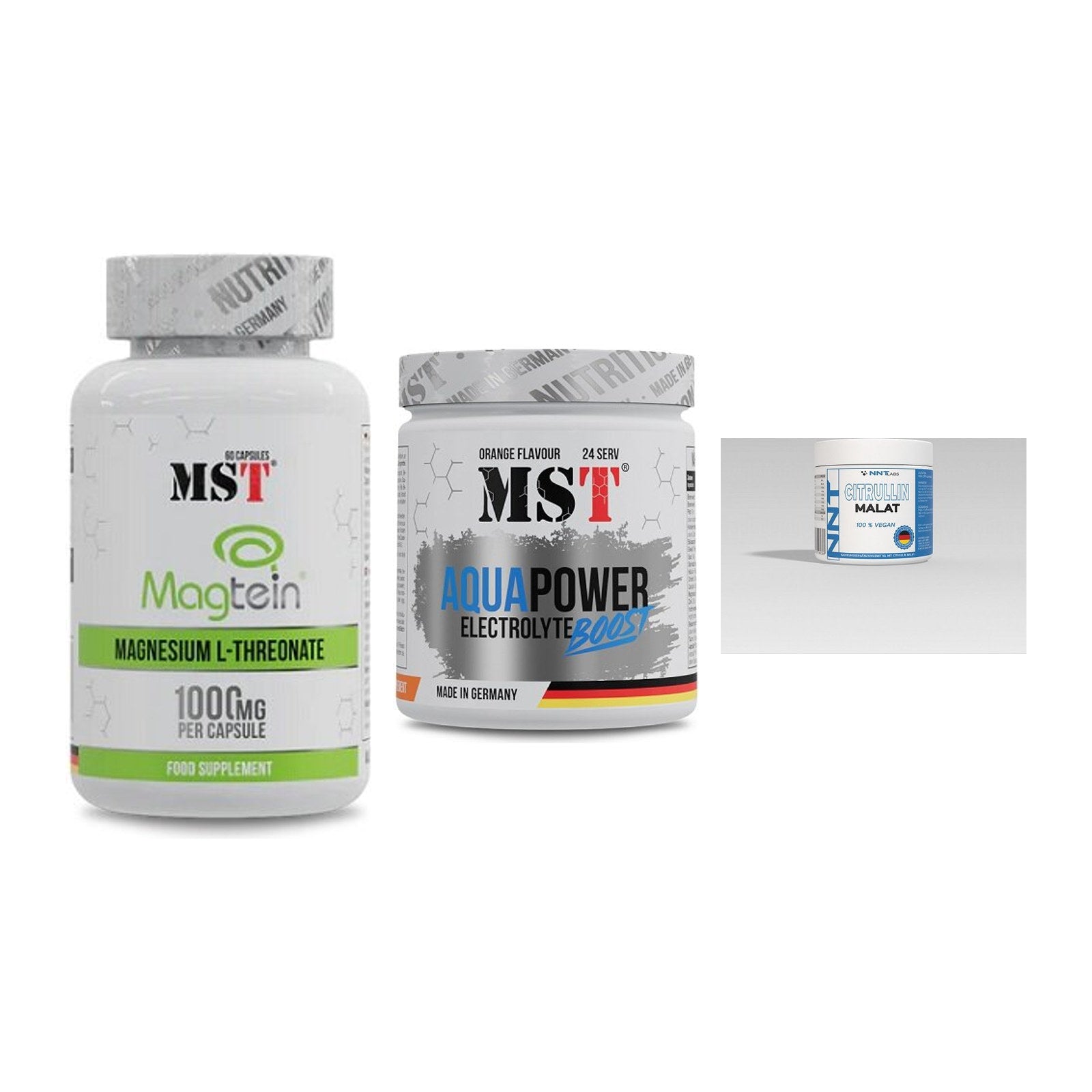 Ausdauer-Set: MST Magnesium + MST Aqua Power + NNT Citrullin – alle enthaltenen Artikel