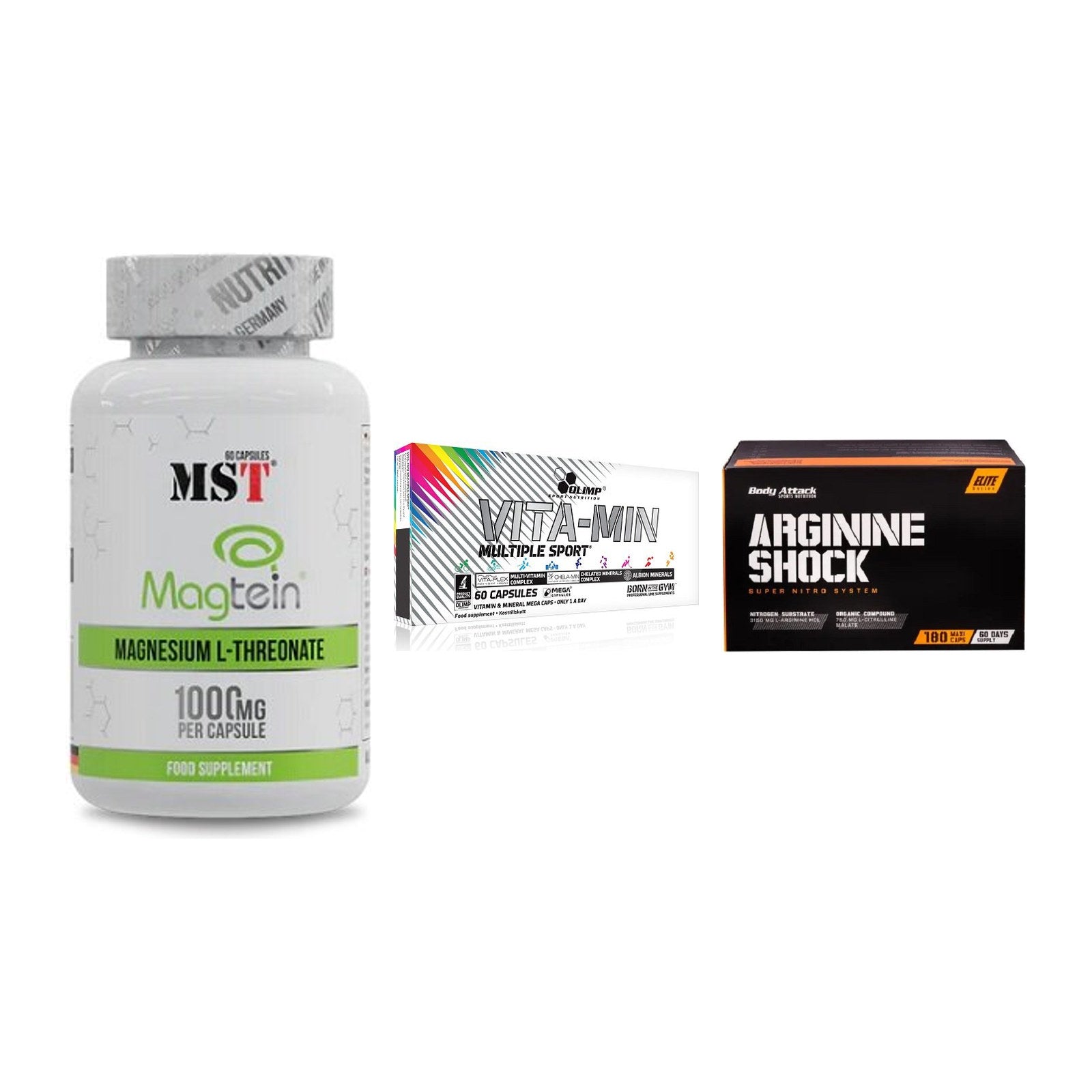 Ausdauer-Set: MST Magnesium + Olimp Vita-Min + Body Attack – alle enthaltenen Artikel