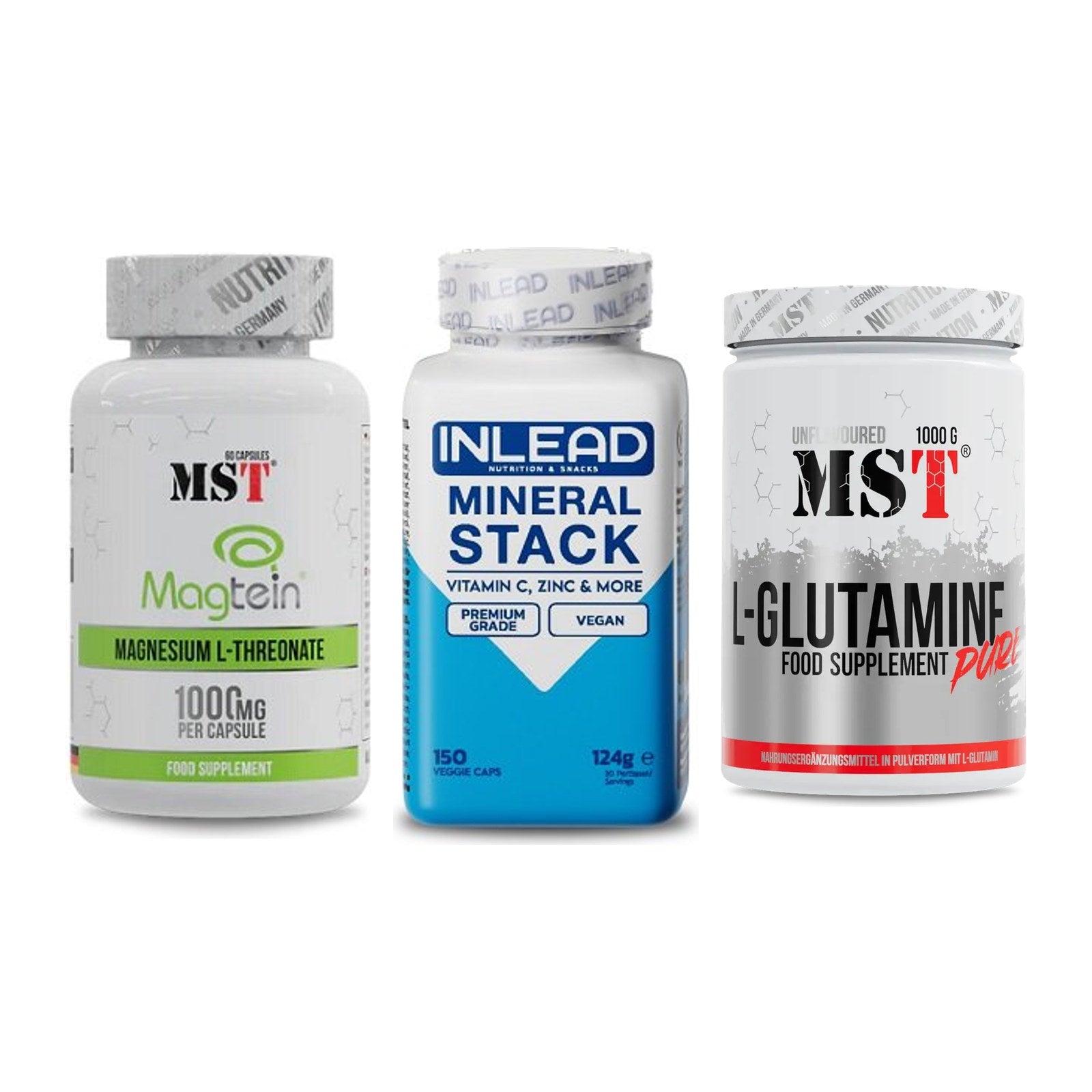 Ausdauer-Set: MST Magnesium + INLEAD Mineral + MST Glutamine – alle enthaltenen Artikel