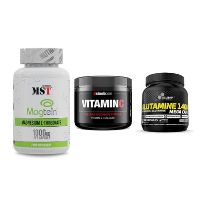 Ausdauer-Set: MST Magnesium + Sinob Vitamin C + Olimp L-Glutamin – alle enthaltenen Artikel