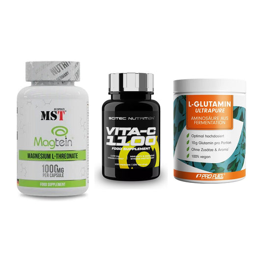 Ausdauer-Set: MST Magnesium + Scitec Vitamin C + ProFuel Glutamin – alle enthaltenen Artikel