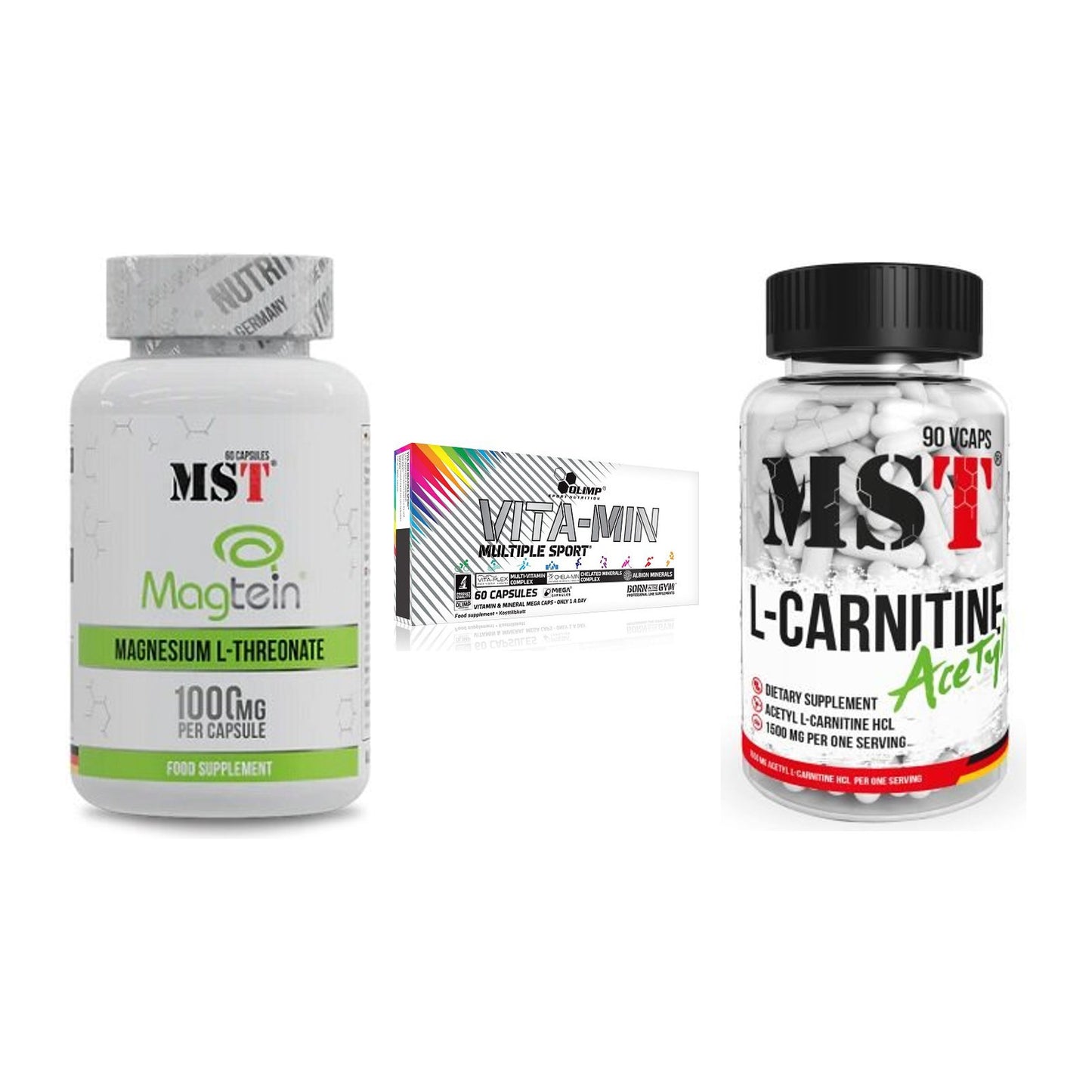 Ausdauer-Set: MST Magnesium + Olimp Vita-Min + MST L-Carnitine – alle enthaltenen Artikel