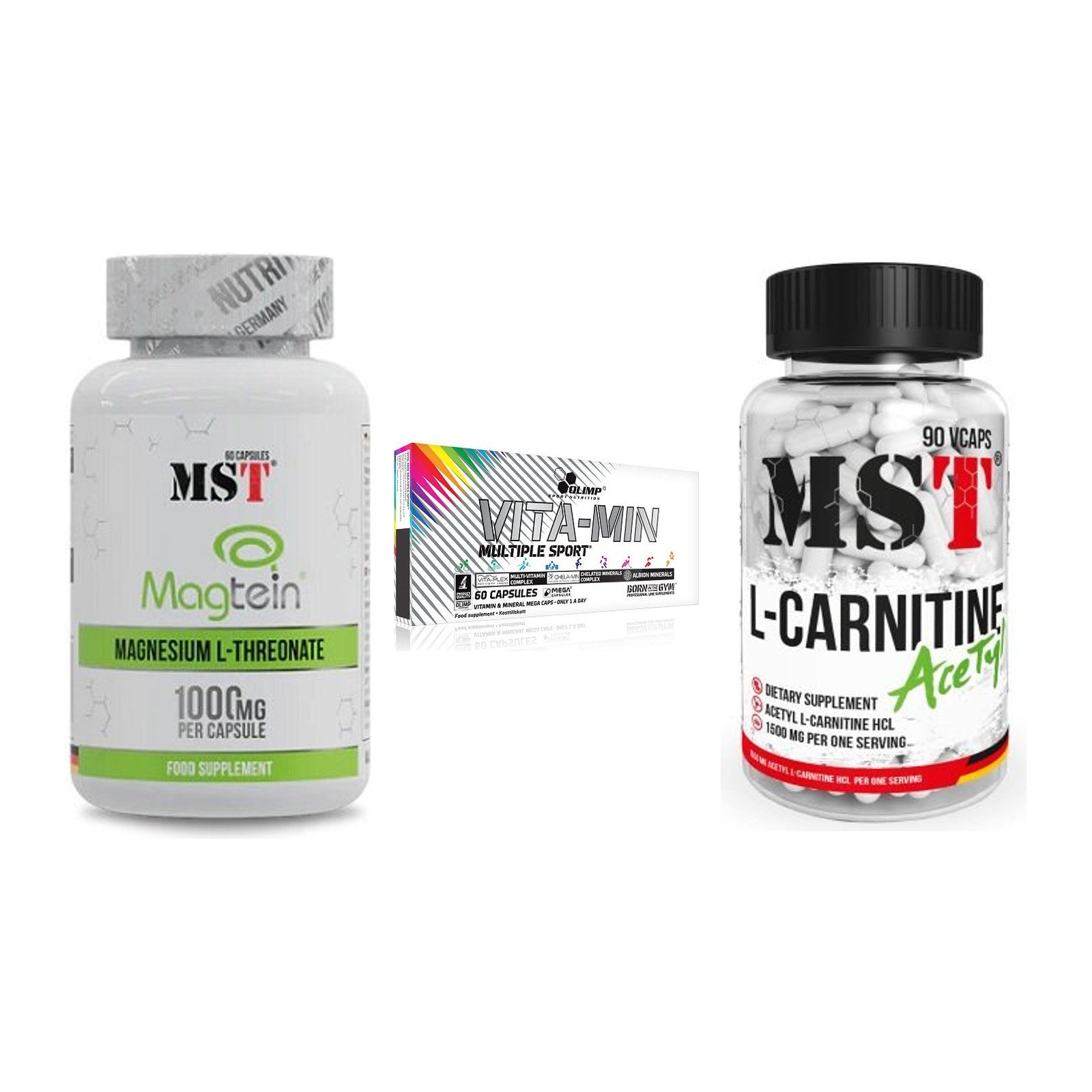 Ausdauer-Set: MST Magnesium + Olimp Vita-Min + MST L-Carnitine – alle enthaltenen Artikel