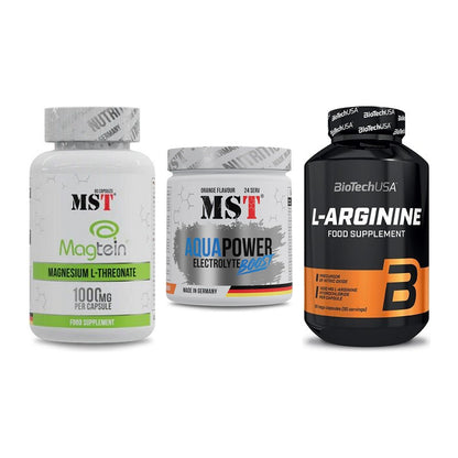 Ausdauer-Set: MST Magnesium + MST Aqua Power + BioTech L-Argini – alle enthaltenen Artikel