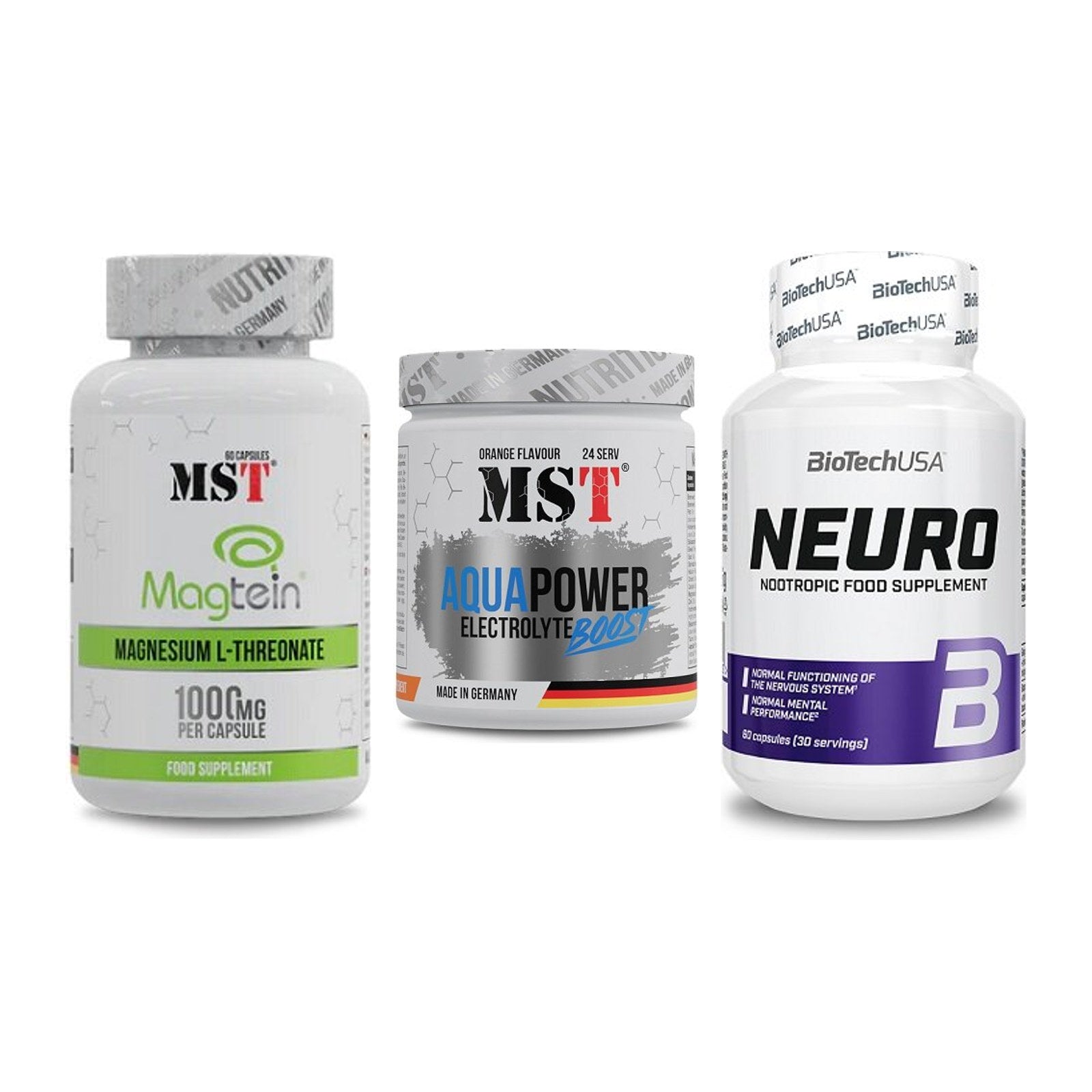 Ausdauer-Set: MST Magnesium + MST Aqua Power + BioTech Neuro – alle enthaltenen Artikel