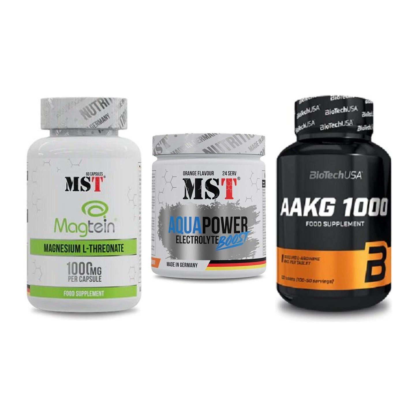 Ausdauer-Set: MST Magnesium + MST Aqua Power + BioTech AAKG – alle enthaltenen Artikel