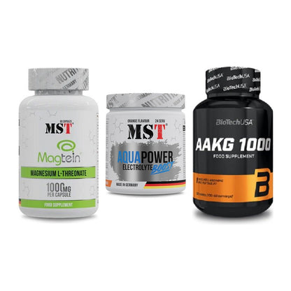 Ausdauer-Set: MST Magnesium + MST Aqua Power + BioTech AAKG – alle enthaltenen Artikel