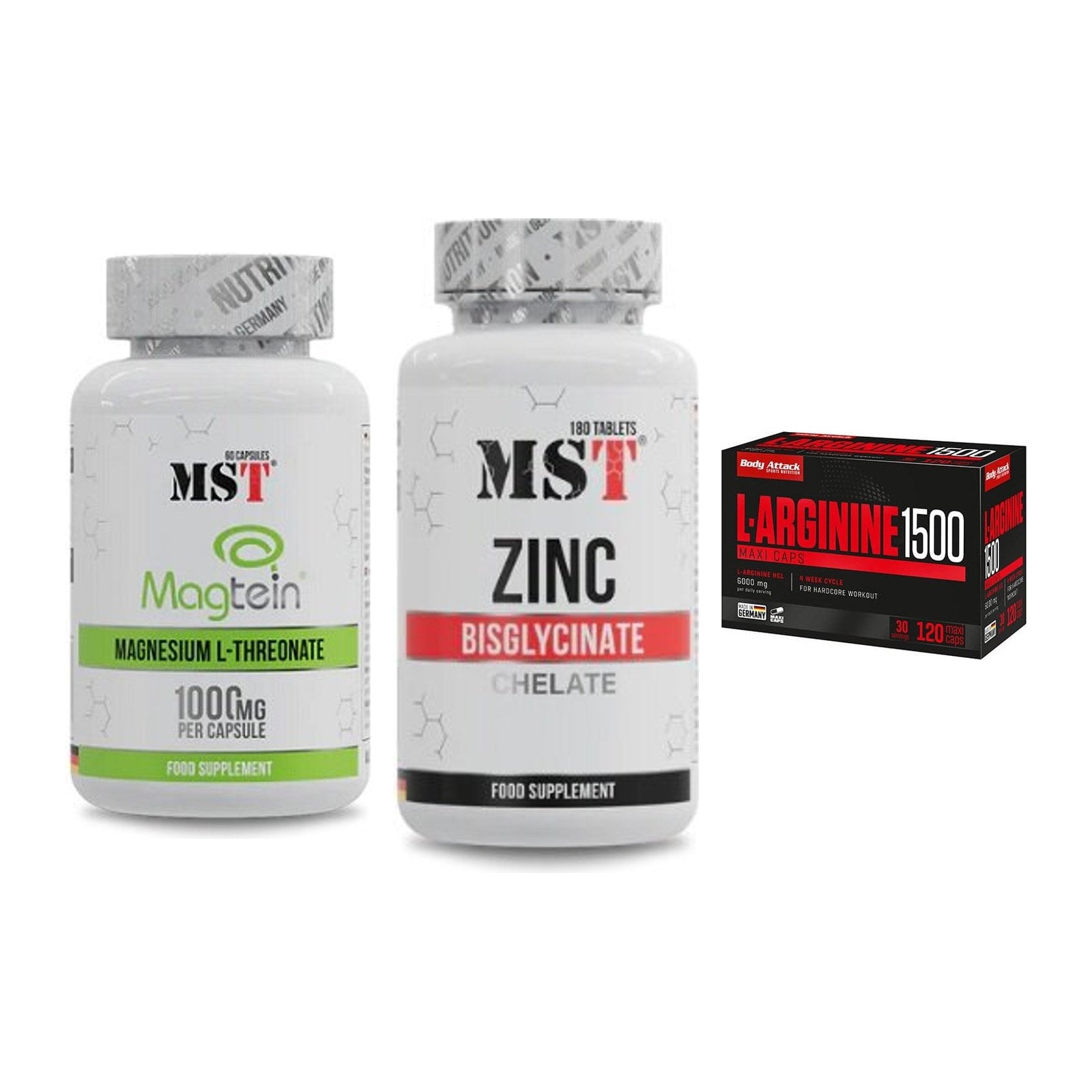Ausdauer-Set: MST Magnesium + MST Zinc Chelate + Body Attack – alle enthaltenen Artikel