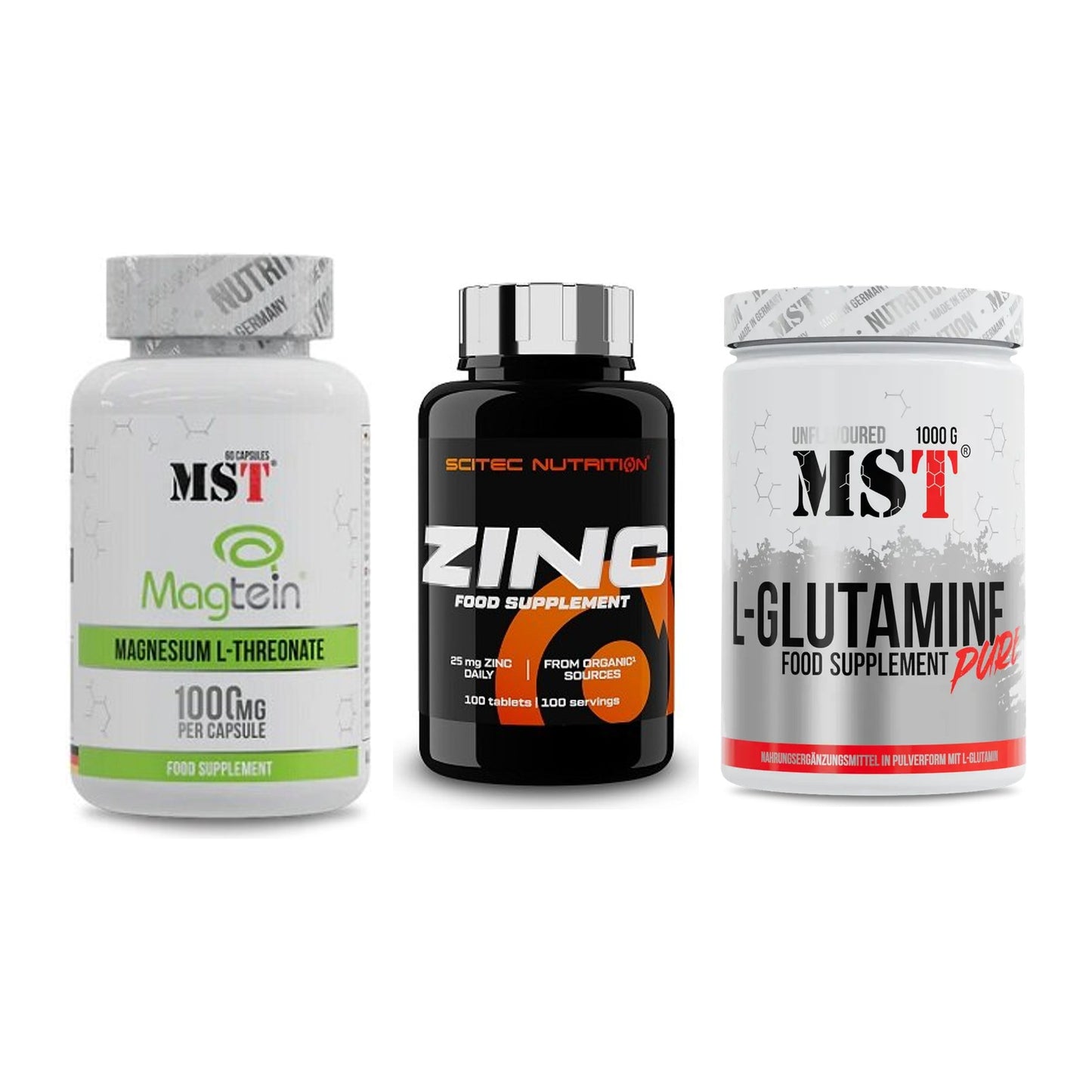 Ausdauer-Set: MST Magnesium + Scitec Zinc + MST Glutamine – alle enthaltenen Artikel