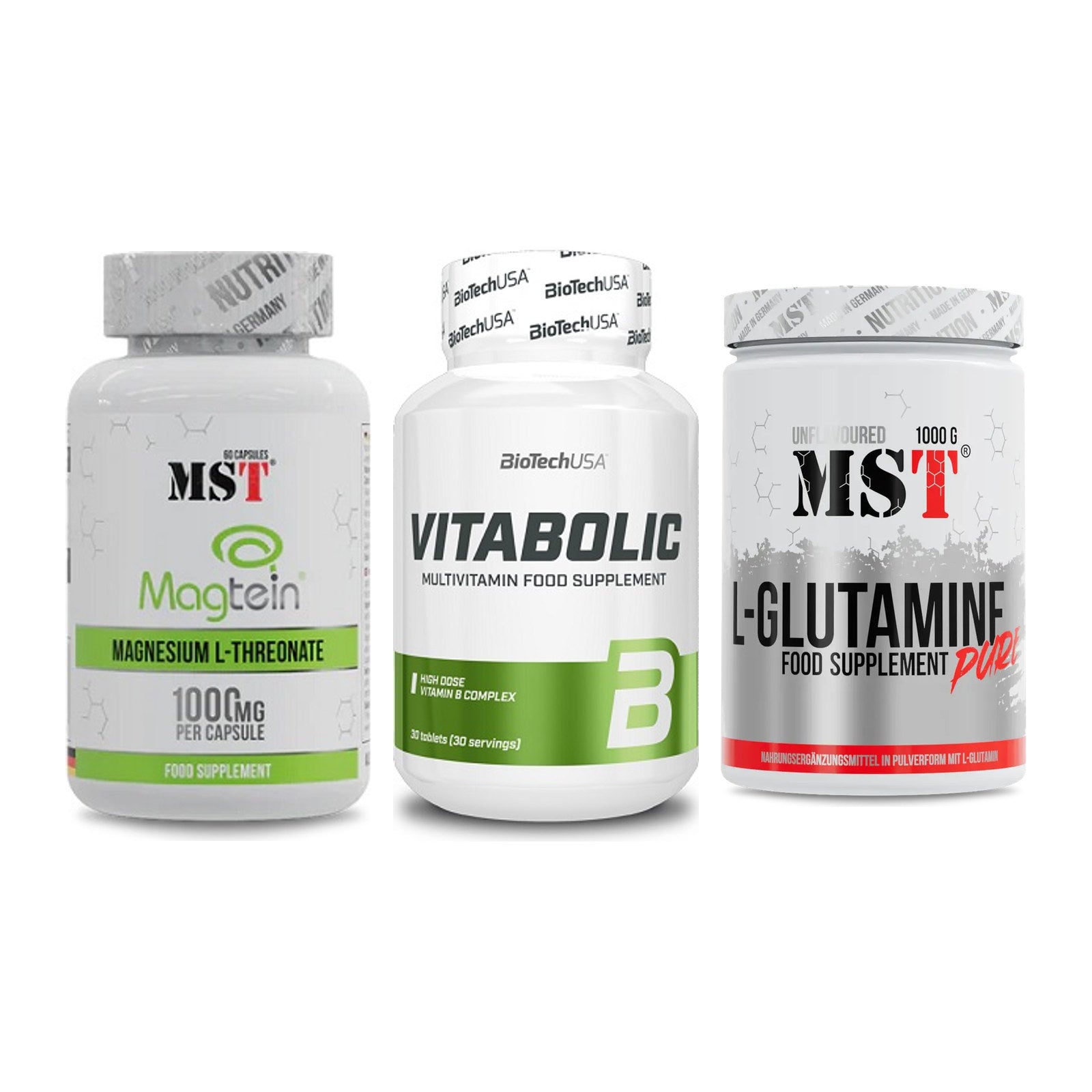 Ausdauer-Set: MST Magnesium + BioTech Vitaboli + MST Glutamine – alle enthaltenen Artikel
